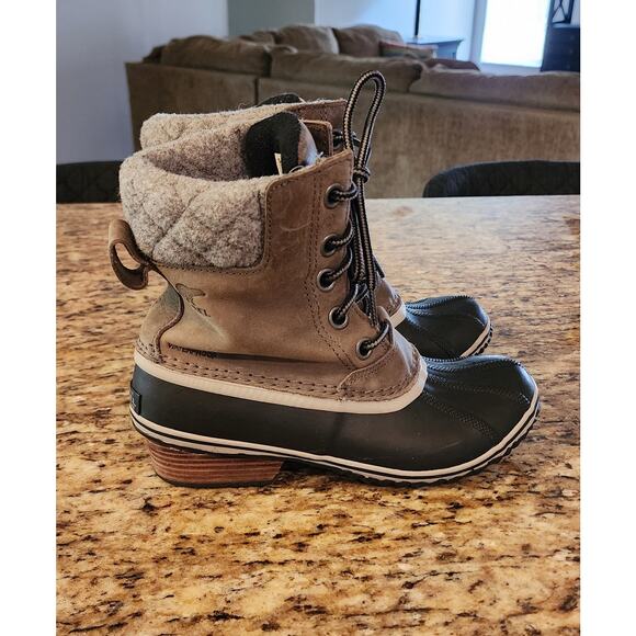 Sorel Women’s Slimpack Lace II Boot‎ Womens size 7 Brown Black Snow Winter - Picture 2 of 6